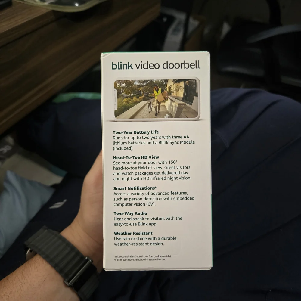 Amazon Blink Video Doorbell - Black and White